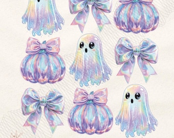 Retro Disco Iridescent Ghost Sublimation PNG Cute Disco Ghost PNG Retro Cute Ghost PNG Glitter Ghost Adorable Ghost Png Spooky Vibes Png