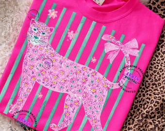 Coquette Leopard Preppy Summer PNG Viral Summer PNG Girly Beach Floral Retro Leopard Shirt Design Cute Summer Colorful Summer Vibes png