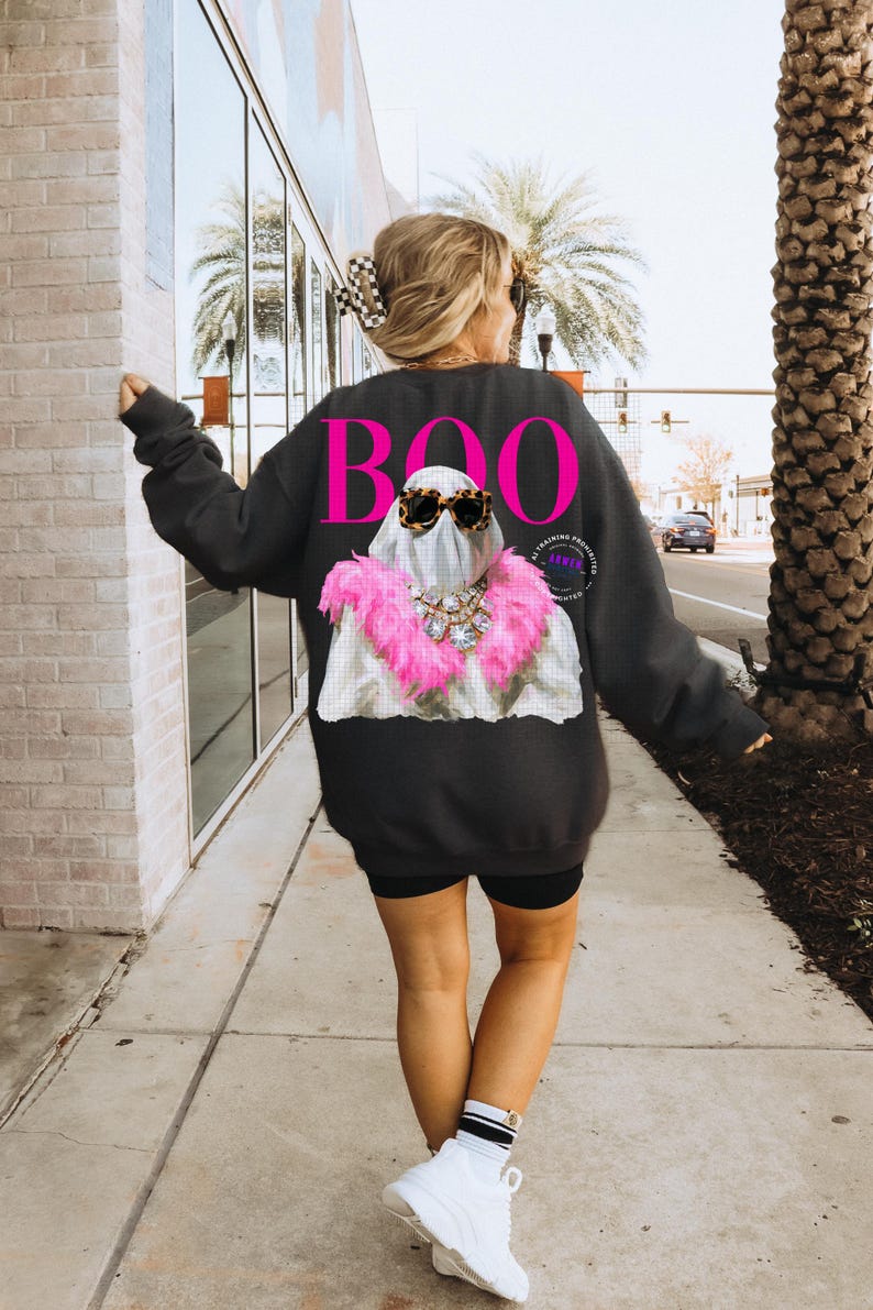 Preppy Halloween PNG Viral Fall PNG Girly Spooky Tee Retro Boujee Shirt Design Hot Ghoul Boo Diamond Necklace Luxury Wild Glam Sublimation image 12
