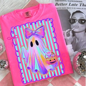 Preppy Halloween Ghost Png, Cute Boo Ghost Coquette Png, Floral Spooky Season Png, Girly Halloween Shirt Design, Spooky Pumpkin Sublimation