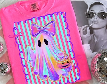 Preppy Halloween Ghost Png, Cute Boo Ghost Coquette Png, Floral Spooky Season Png, Girly Halloween Shirt Design, Spooky Pumpkin Sublimation
