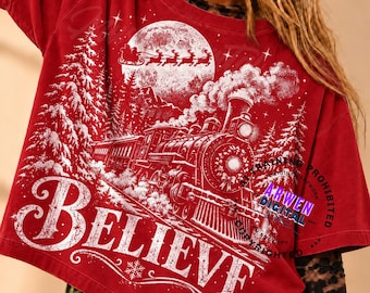 Believe North Pole Train Png, Christmas Train To North Pole, Christmas Design Gift For Her Christmas Sublimation Design Png Download Digital