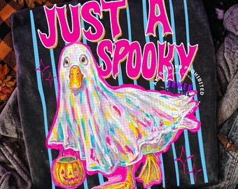 Halloween Goose PNG, Preppy Ghost Goose Design, Spooky Season Sublimation File, Boutique Fall,Handdrawn Brushstroke