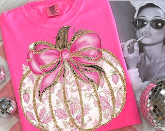 Coquette Pink Pumpkin Grandmillennial PNG, Grandmillennial Coquette PNG, Fall PNG, Pumpkin Png, Fall Bow Png, Grand Png, Trendy Png, Preppy