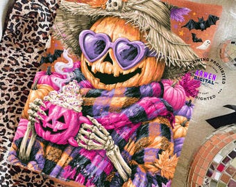 Halloween Ghost PNG, Fall Ghost Coffee Shirt, Spooky Season, Retro Halloween Png, Halloween Skeleton Png, Spooky Season Png, Pumpkin Png