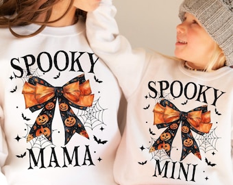 Spooky Mama Mini Png, Coquette Halloween Png, Spooky Season Png, Retro Halloween Png, Spooky vibes Png, Fall Png,Mama Mini Halloween Shirt