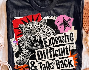 Leopard Expensive Difficult & Talks Back Png, Funny Mom Sarcastic Mama Png, Mother's Day Png, Retro Mom Png, Viral Tktok Png