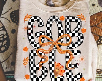 Thanksgiving Gobble Coquette PNG, Turkey PNG, Thanksgiving Sublimation Png, Thanksgiving Digital Download, Fall Png, Preppy Thanksgiving Png
