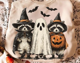 Boo Geist Waschbär Png, Halloween Waschbär PNG, Halloween Shirt, Herbst Png, Halloween Sublimationsdesign, Kürbis Waschbär Shirt Png, Herbst Png