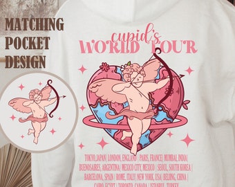 Cupid's World Tour Png, Cupid Valentine PNG, Retro Valentine, Valentine Sublimation, Trendy png, Retro png, trendy vday shirt png