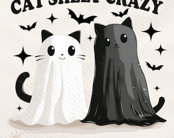 Black Cat Halloween Png, Ghost Cat Png, Halloween Png, Halloween Cat Shirt, Fall Png, Retro Halloween Png,Spooky Season Png,Funny Halloween