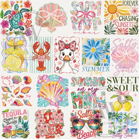 Neon Summer Bundle Png, Summer Png, Summer Vibes Bundle, Mega Bundle, Summer Bundle Png, Trendy Summer Png, Beach Png, Summer Coquette