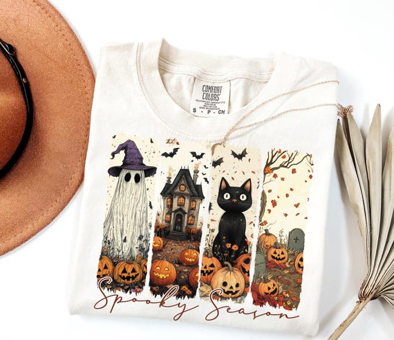 Spooky Season Png, Vintage Halloween Ghost Png, Coquette Fall Pumpkin Shirt Design, Halloween Brushstroke Sublimation, Witchy Vibes Pn