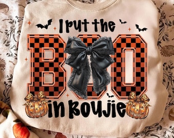 I Put The Boo in Boujee Png, Kokietka Halloween PNG, Jesień PNG, Upiorny Sezon Png, Dynia Png, Halloween Mama Png, Projekt Koszulki Sublimacyjnej