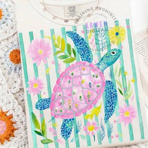 Coastal Summer PNG Bundle: Summer Vibes Png, Beach Life Png, Sardines Lobster Crab Seahorse Sea Turtle Flamingo Designs image 6
