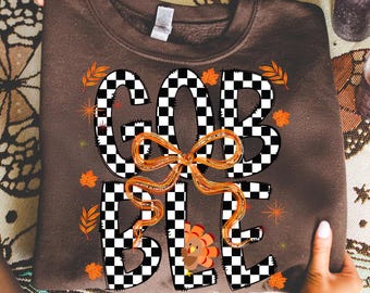 Thanksgiving Gobble Coquette PNG, Turkey PNG, Thanksgiving Sublimation Png, Thanksgiving Digital Download, Fall Png, Preppy Thanksgiving Png