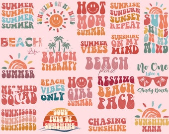 夏のSVG | レトロサマーSVG PNG昇華プリント | グルーヴィーサマーSVG | スマイリーフェイスSVG | 夏休みSVG | ホットママSVG | 夏の名言シャツ