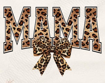 Cheetah Coquette bow png, Mama png design sublimation png retro mama png mothers day png design varsity mama png Coquette png leopard design