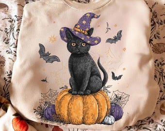 Schwarze Katze Kürbis Png, Ghots Katze Png, Retro Halloween Png, Gothic Png, Schwarze Katze Png, Herbst Png, Halloween Katze Mama Shirt, Herbst Png