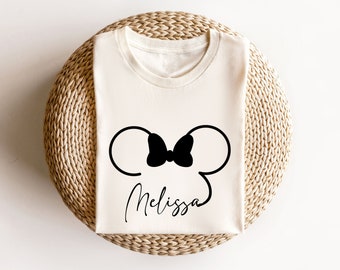 Personalized Disneyland Shirt, Customize Disney Trip Tee, Mickey Mouse With Name, Minnie Mouse With Name, Gift For Woman,  Holiday Shirt