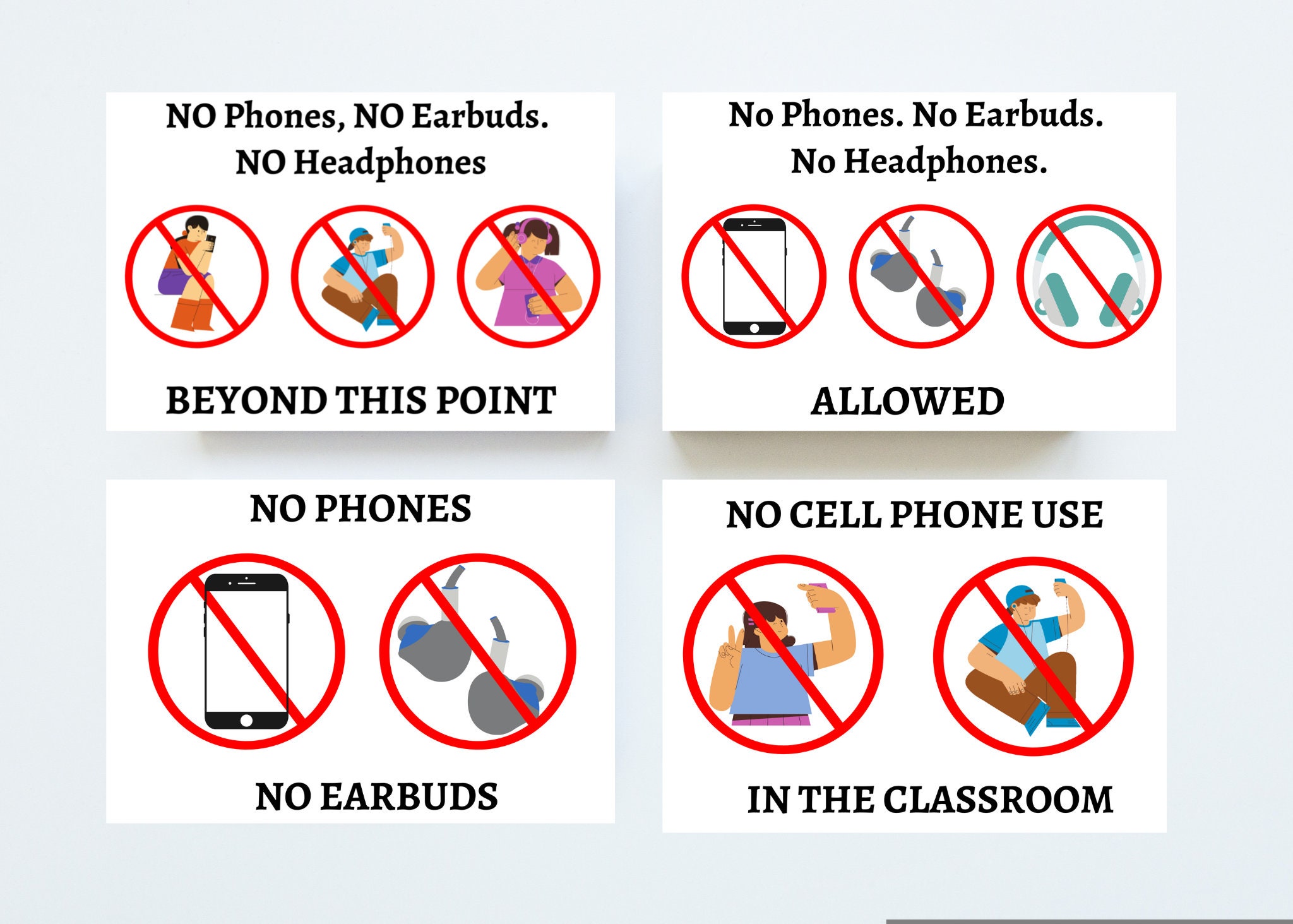 No Cell Phones No Earbuds No Headphones Signs 13 Back To School no-cell-phones-no-earbuds-no-headphones-signs-13-back-to-school