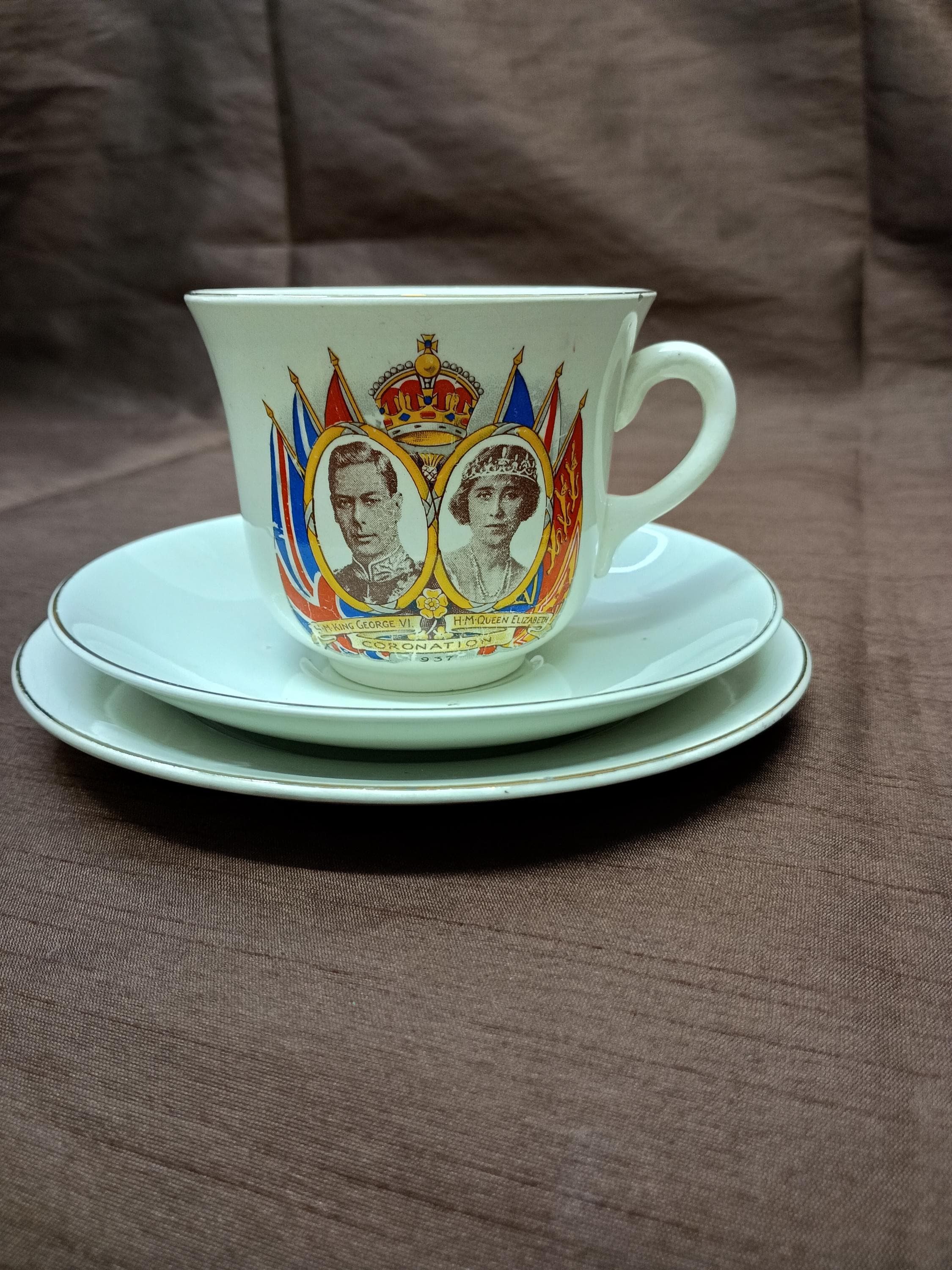 Rare Vintage Commemorative 1937 Coronation Teacup of HM King