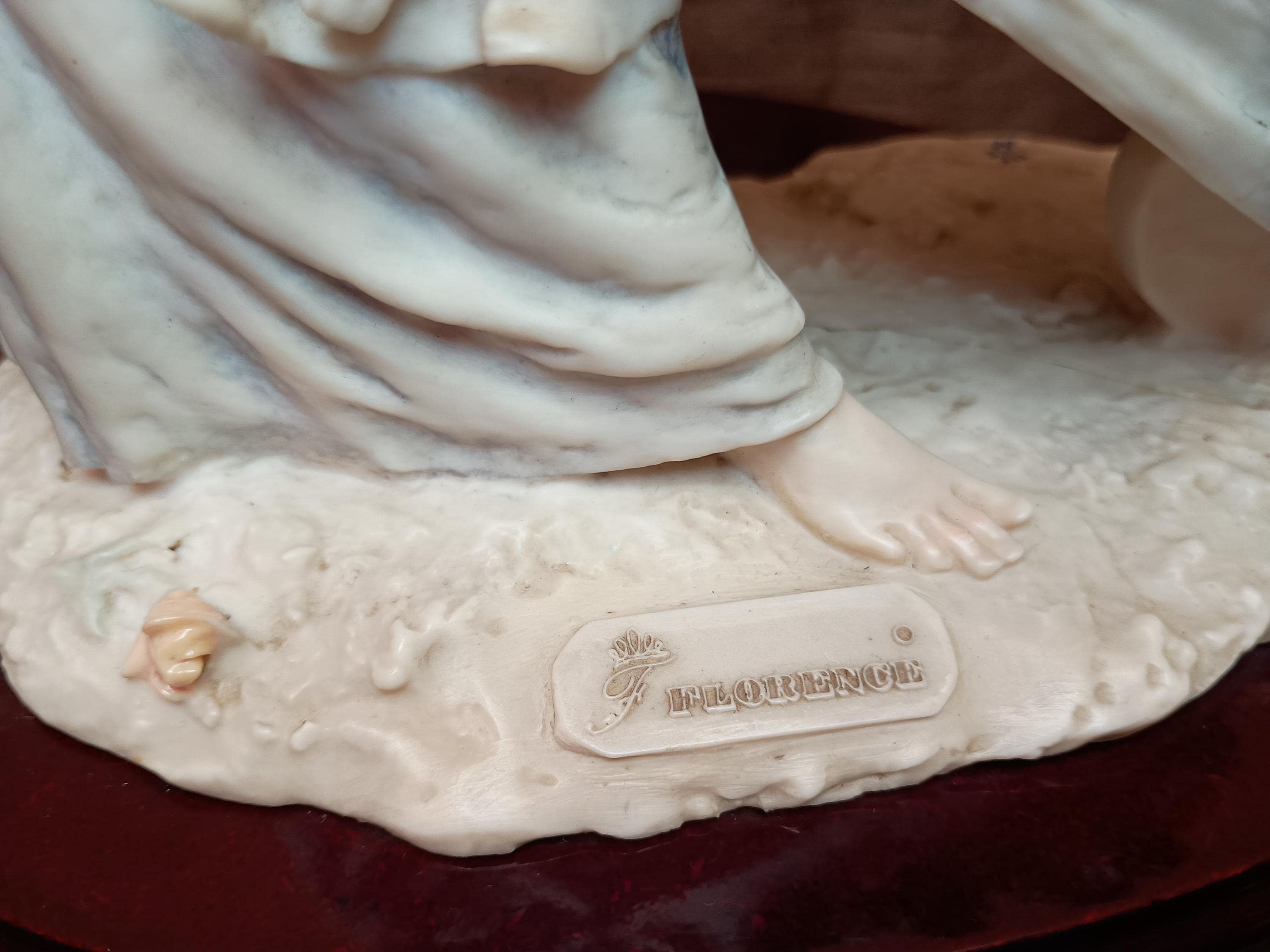 Signed Vintage Florence Giuseppe Armani Lamp Capodimonte. Lady