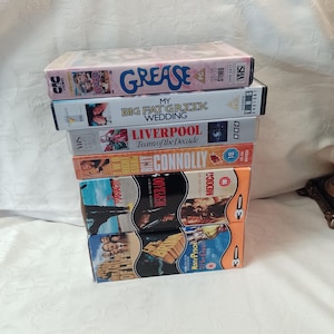 Lote de películas VHS vintage: Grease, Mi gran boda griega, Monty Python