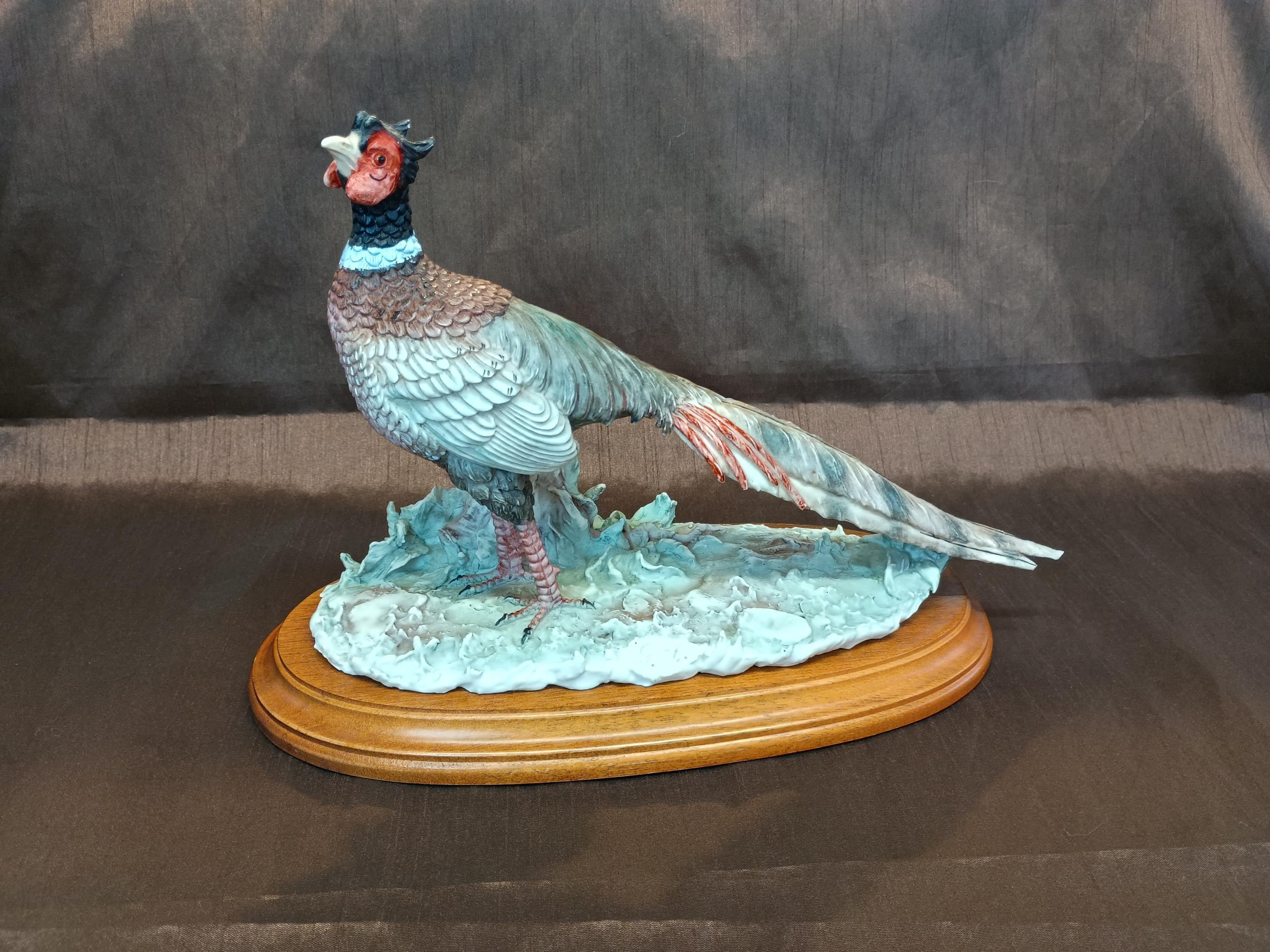 Porcellane d'Arte Capodimonte アート CAPODIMONTE Pheasant Bird Sculpture Figurine by GIUSEPPE ARMANI