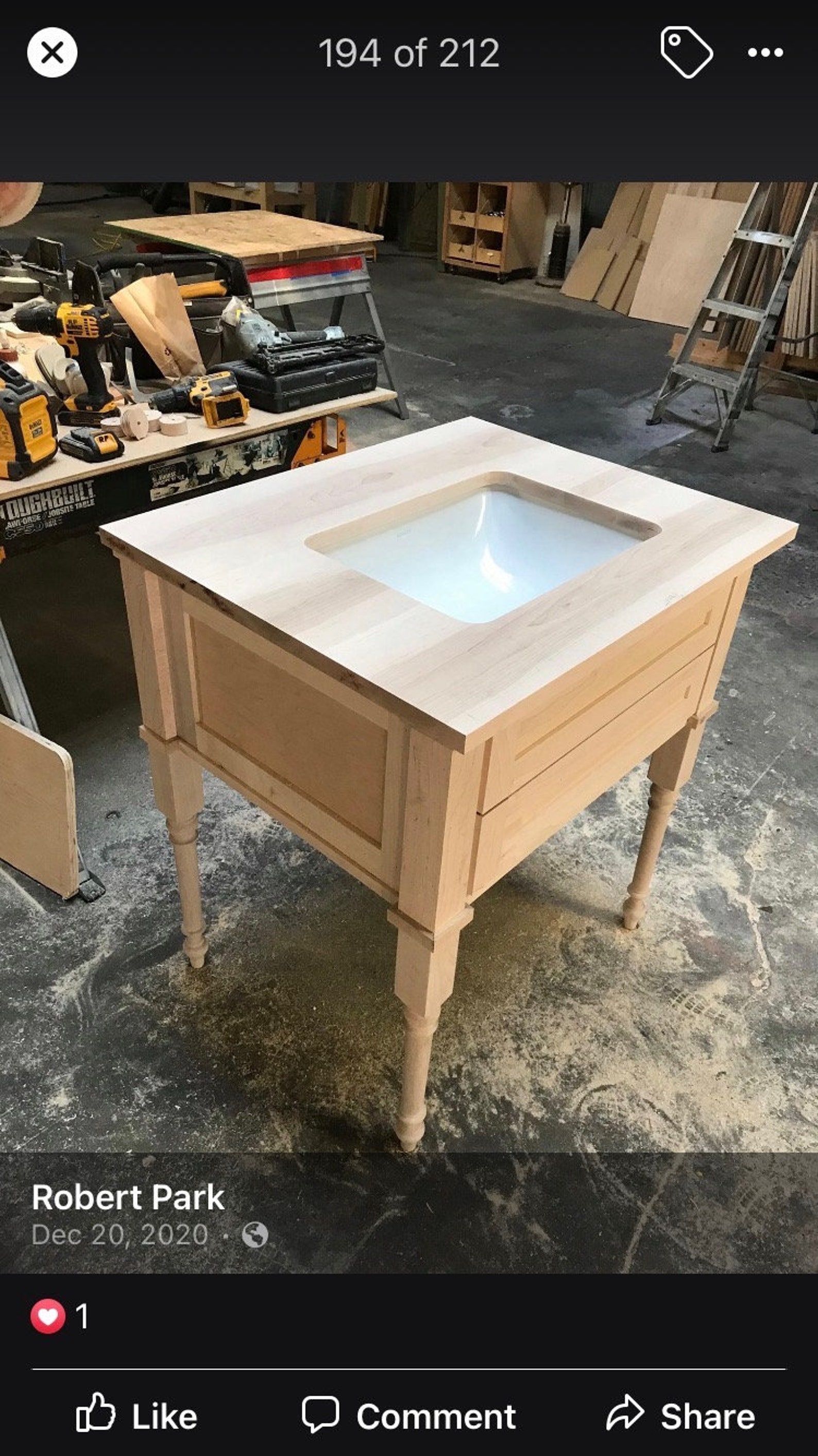 Solid Wood Bath Vanity With Wood Top Etsy