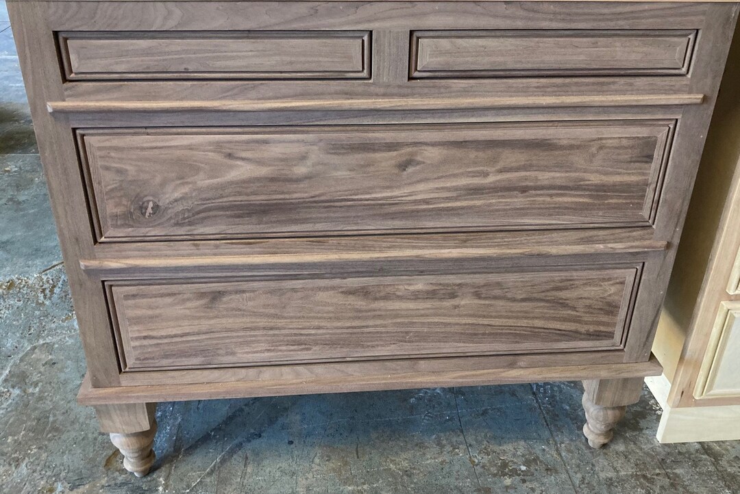 Walnut Bathroom Vanity With Built in Plugs Etsy