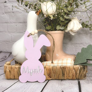 Personalized Wooden Easter Basket Name Tag, Gift Name Tag, Easter Gift, Easter Tag