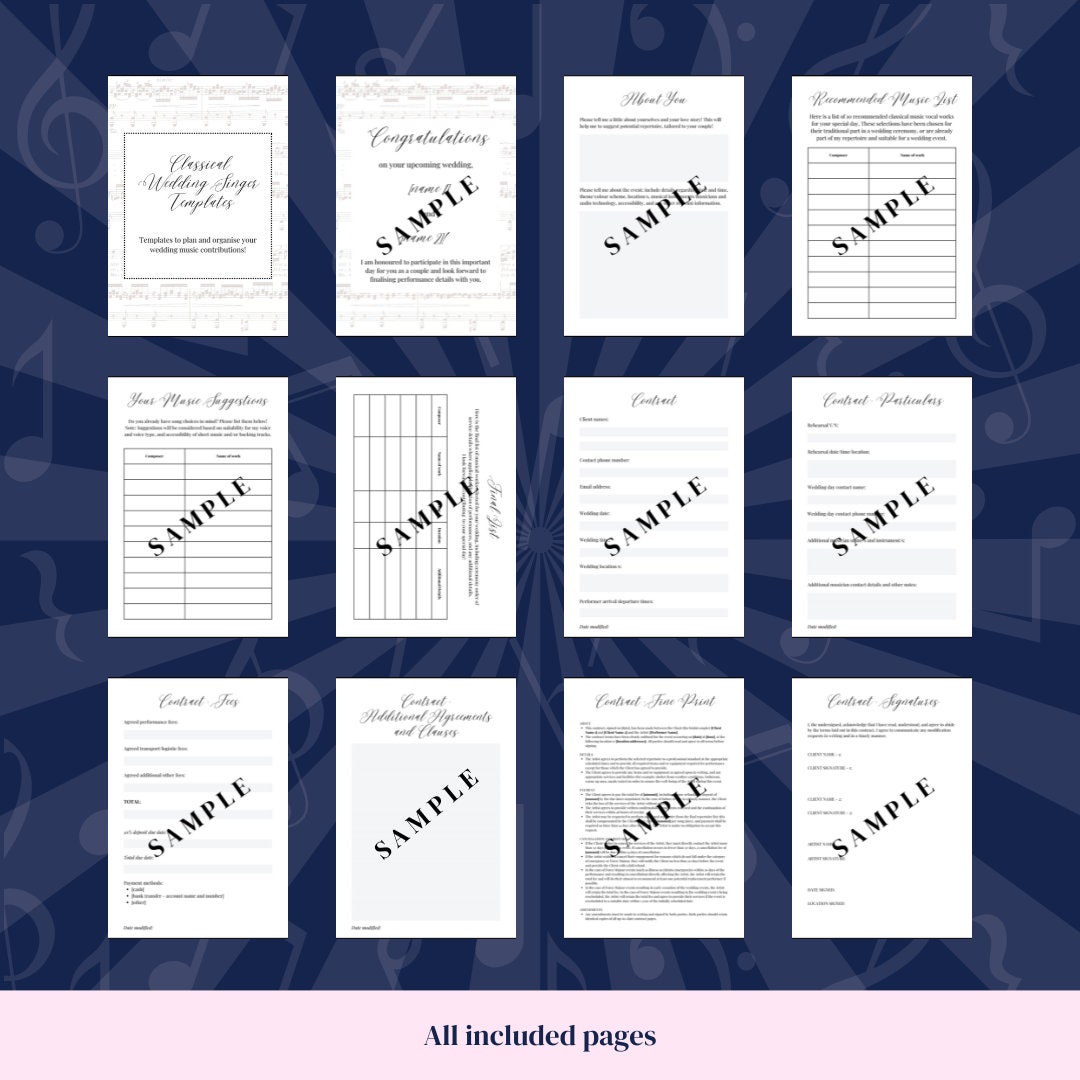 Classical Wedding Singer Templates and Contract | Wedding Vendors ...