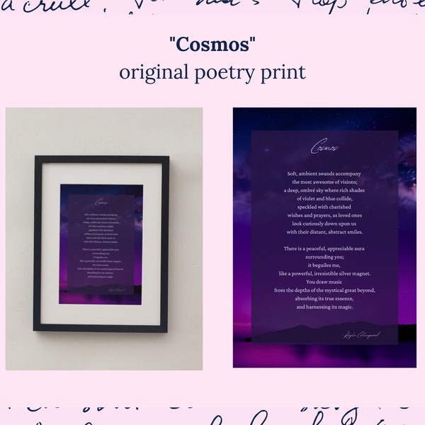 Cosmos | Original Poem | Digital Download Wall Art | available in A5/A4/A3 formats