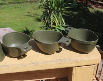 Set of 3 Used Swedish Army Mess Kit Cups: Stellana Kåsa Mugs