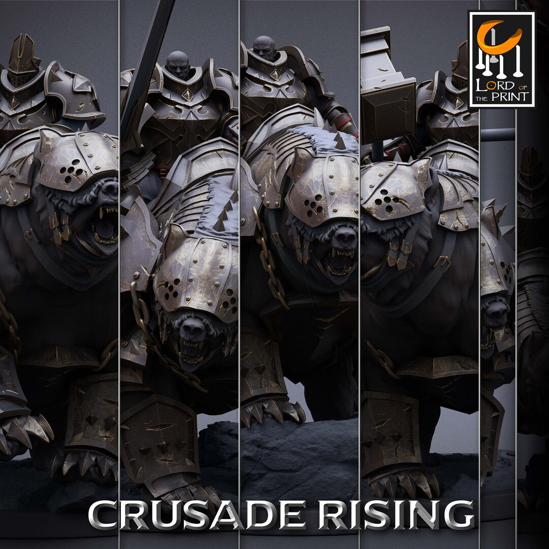Templar Knight Bears Crusade Rising Rescale Miniatures 8K Resin ...