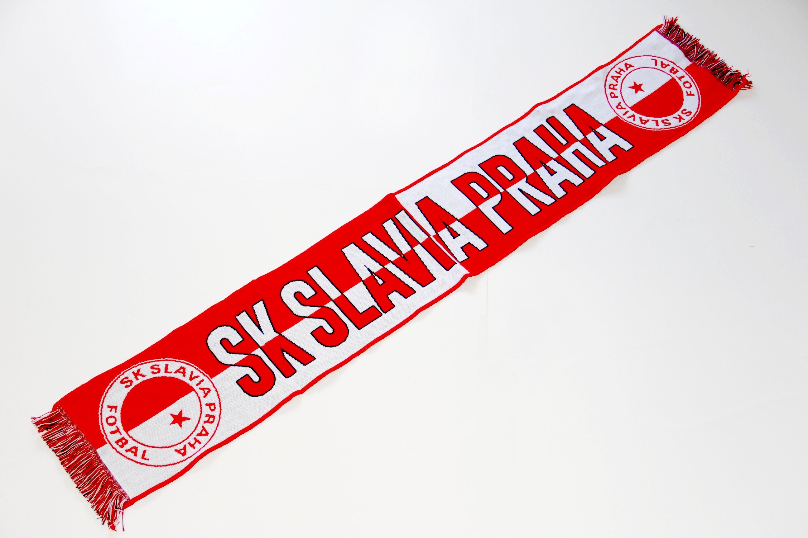 Scarf Sk Slavia Praha Czech Republic Club Calcio Football Gift 