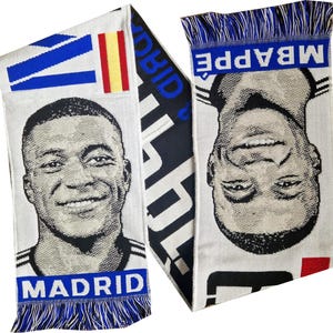 Scarf kylian Mbappe madrid calcio sciarpa scarves gift sa 100% ACRYLIC FAN jersey flag bandana