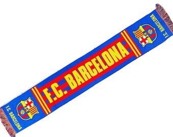 【vintage FC Barcelona football scarf】 Vintage Retro FC BARCELONA Football Scarf - Etsy Canada