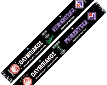 scarf final conference europe league 2023 athens agia sofia greece italy 2024 football scarves gift soccer polyester olympiakos firenze