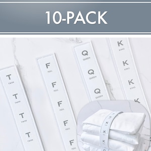 Bed Sheets Strap with Bedding Size, King Queen Bed Sheets Organize, Linen Closet Organization, Gifts for Busy Moms, Bed Sheets Strap