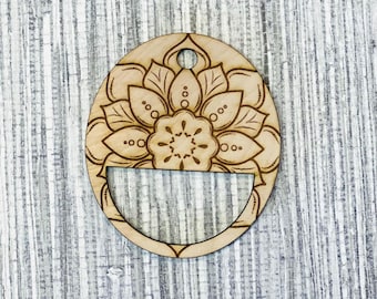 Boho Mandala Macrame Keychain Laser File svg, pdf, dxf