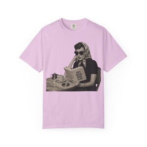 Retro Audrey Hepburn Style Woman Reading 'Anti Social Social Club' Shirt image 13
