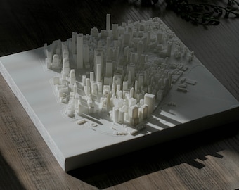 Lower Manhattan | 3D Printed Map, 8 Inches