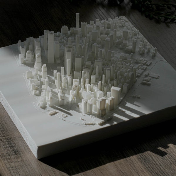 Lower Manhattan | 3D Printed Map, 8 Inches