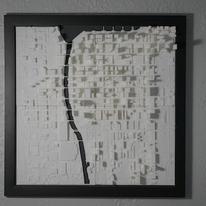 Chicago IL | 3D City Wall Art, 3D City Map | 3D Buildings, Streets, and Topography | For Home Decor, housewarming gifts, office wall art