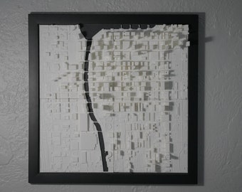 Chicago IL | 3D City Wall Art, 3D City Map | 3D Buildings, Streets, and Topography | For Home Decor, housewarming gifts, office wall art