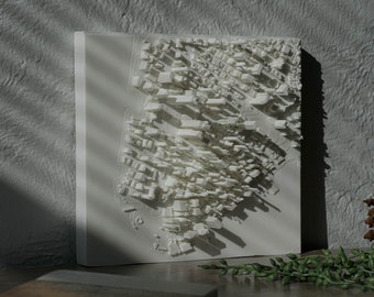 Lower Manhattan | 3D Printed Map, 8 Inches