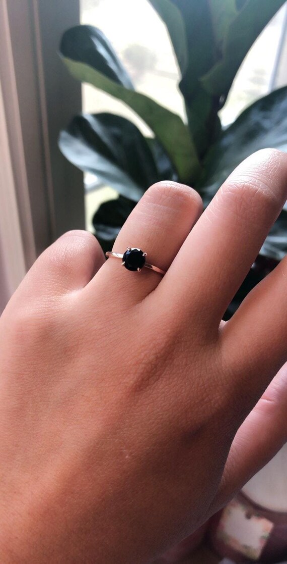 Dainty onyx sales ring