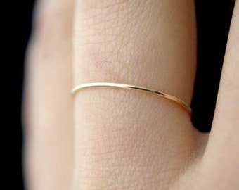 Anillo de plata fino, anillo mínimo, anillo de plata de ley, anillo de nudillo, anillo de pulgar de plata, regalo para ella, anillo de promesa, anillo de oro, anillo delicado